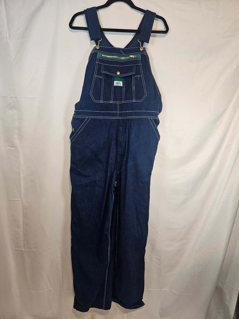 Liberty Men's Rigid Denim Bib Overalls 36x30 Dark Wash Workwear